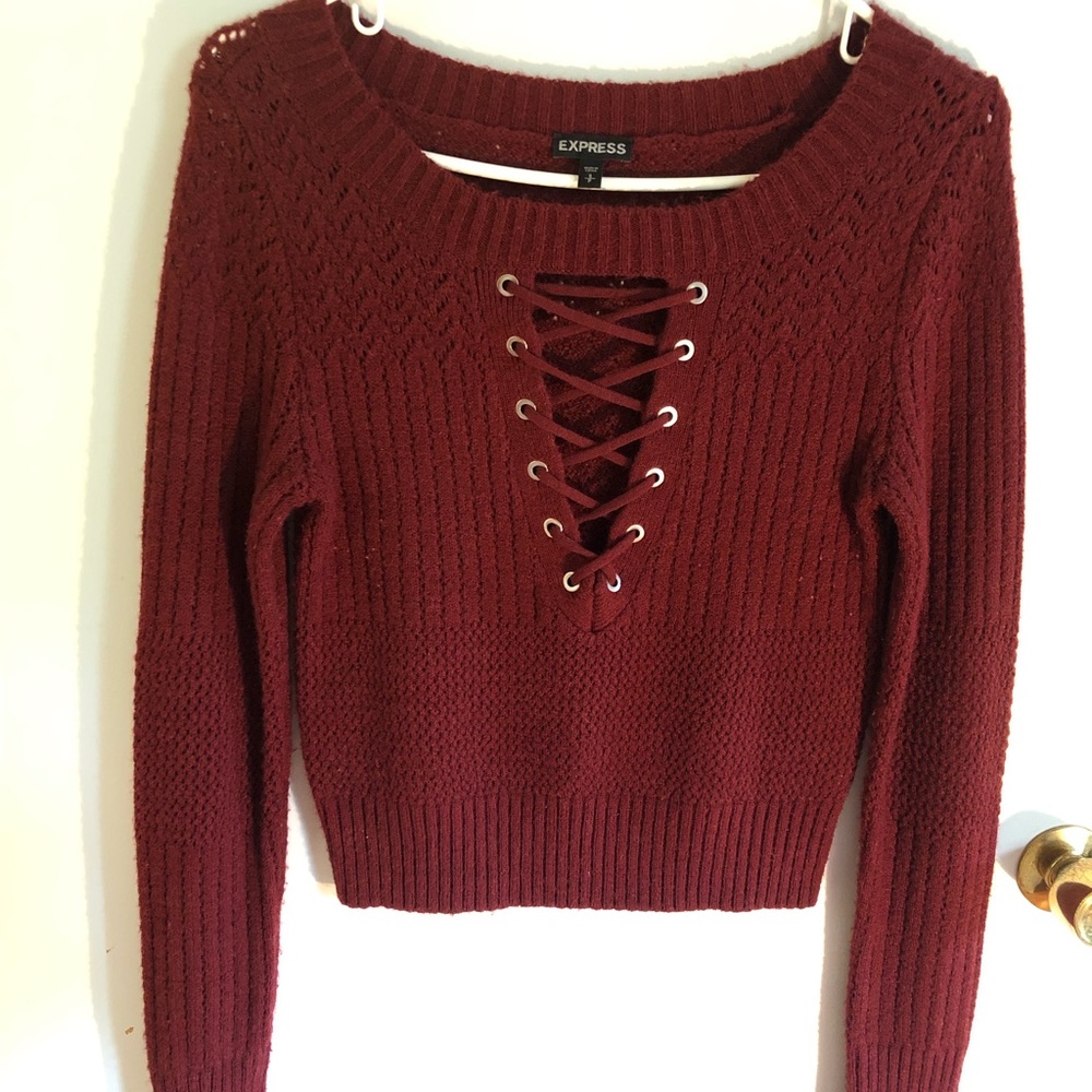 Express crop sweater, Maroon